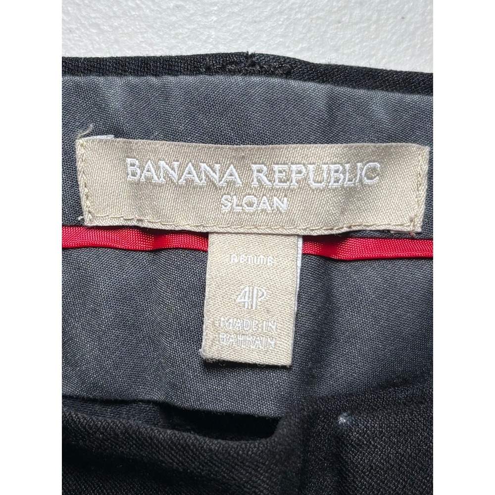 Banana Republic Sloan Black Slim Fit Dress Pants Womens 4P Petite Bi-Stretch - Picture 4 of 10